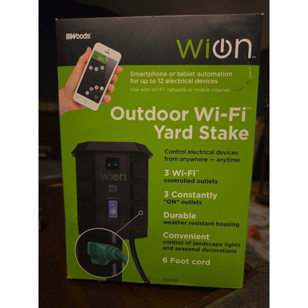 Wion Smartphone-Controlled Outdoor Wi-Fi Plug-In Yard Stake 3-Outlet